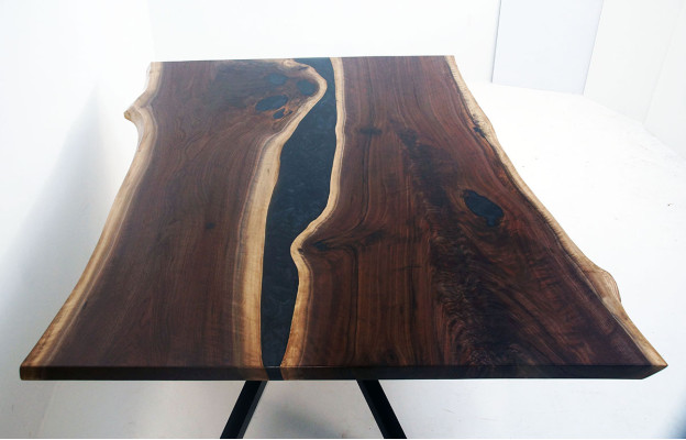 Epoksīda šķidināmā mērniecības galds Epoxy Resin River Real Wood Price 1qm galda platums