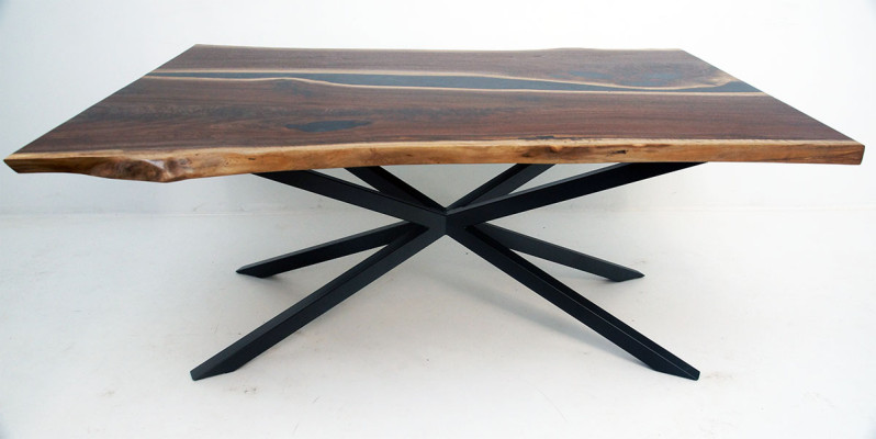 Epoksīda šķidināmā mērniecības galds Epoxy Resin River Real Wood Price 1qm galda platums