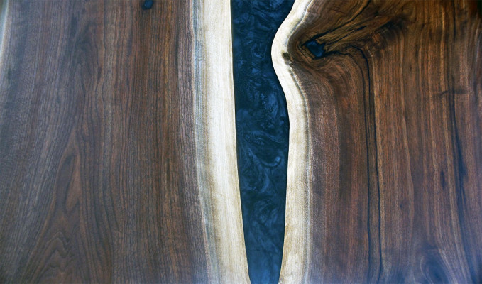 Epoksīda šķidināmā mērniecības galds Epoxy Resin River Real Wood Price 1qm galda platums