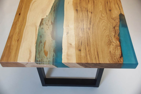 Dīvāna galds River Table epoksīda smilškoks masīvi galdi 120x70 upes galds reāla koka