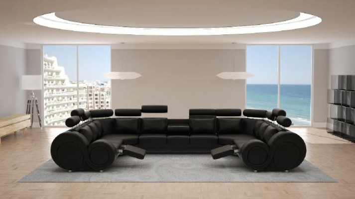 Stūra dīvāns ādas dīvāns Pamatnes Sofa XXL Big dzīvojamā istaba ādas dīvāns Sofa Berlīnē 6