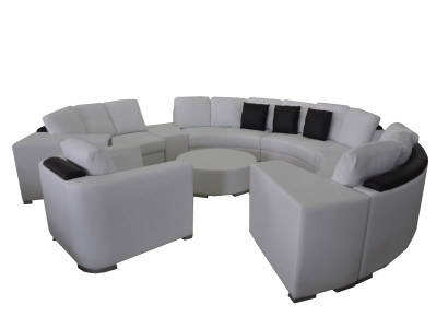 Apļa dīvāns dīvāns ar remdām XXL Big Round Couchen dzīvojamās telpas krēsli īgļupe + USB