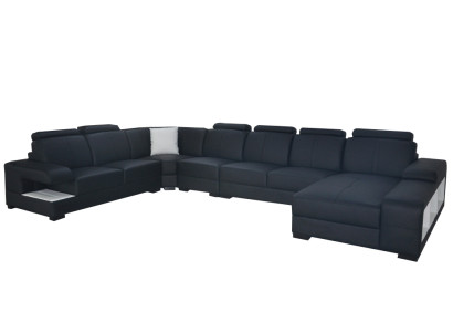 Ādas dīvāns polsterīnā sēdeklis dizains Moderns stūra sofa U formas dzīvojamā zona