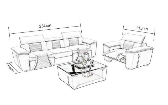 Daudzfunkcionāla dīvāna atpūtas tāfele, 3+2+2 sēdvietu dīvāns ar polster sofa.