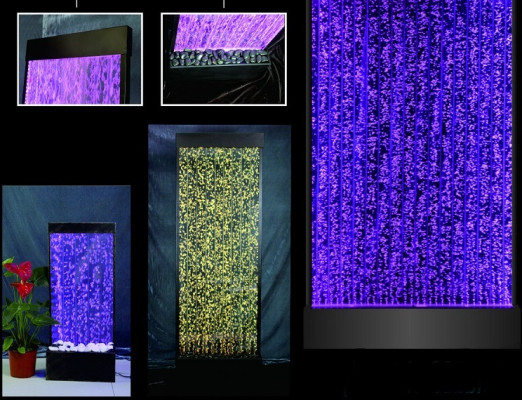 Aizsargstikla grāmatplaukts skapis ūdens siena stabs Sienas ūdens siena LED 120x200