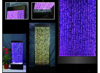 Aizsargstikla grāmatplaukts skapis ūdens siena stabs Sienas ūdens siena LED 120x200