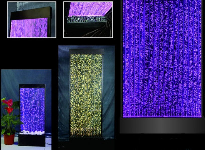 Aizsargstikla grāmatplaukts skapis ūdens siena stabs Sienas ūdens siena LED 120x200