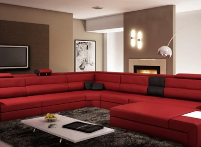 Stūra sofa Sofa Dīvāns Polster Garnitur dizains āda tekstils mājāsainauga Landau R