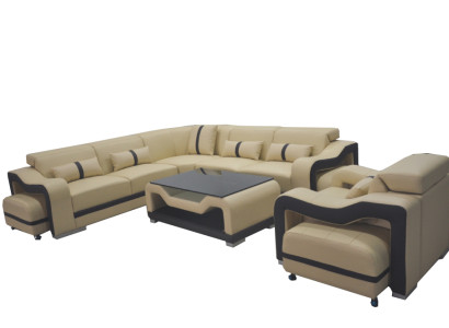 Ādas dīvāns dvieļi stūra komplekts rtv galds sēdeklis stūris krēsls mājokļu ainava