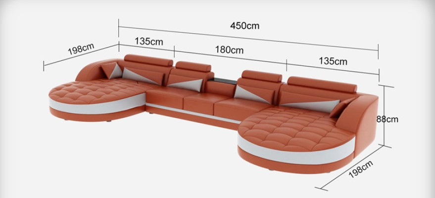 Ādas dīvāns Moderns dīvāns Polster Wohnlandschaft + Galdi Couch Sitz Eck Design