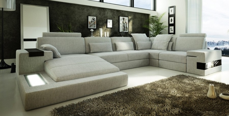 Dizaināmā Sofa Stūra dīvāns + USB Dīvānu komplekts Polster Sitz stūris Dīvāni Dzīvojamā platība