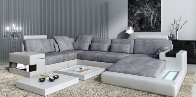 Dizaināmā Sofa Stūra dīvāns + USB Dīvānu komplekts Polster Sitz stūris Dīvāni Dzīvojamā platība