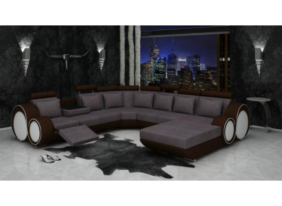 TEKSTILA SOFA XXL DZĪVOJAMĀ ZONA AUDUMA DĪVĀNS LIELAIS DĪVĀNS POLSTERECKE STŪRĪGA SOFA JAUNA