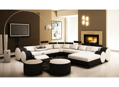 DIZAINERIĒDA XXL DZĪVOJAMĀ ZONA LIELS DĪVĀNS STŪRIS DĪVĀNS SOFA POLSTERECKE CORNER COUCH NEW
