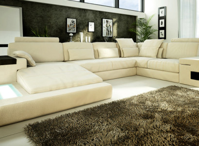 Ādas dīvāns dizaina dīvāns U formas dzīvojamo telpu dīvāns polsteristūra stūra dīvāns garnitūra jauna