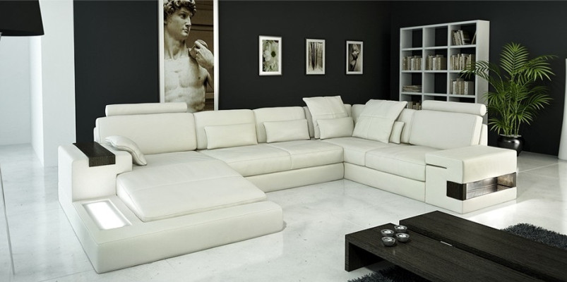 Dizaina ādas dīvāns Dīvāns sofa Couch Polster Wohnlandschaft XXL liels stūra dīvāns stūrī Bellini