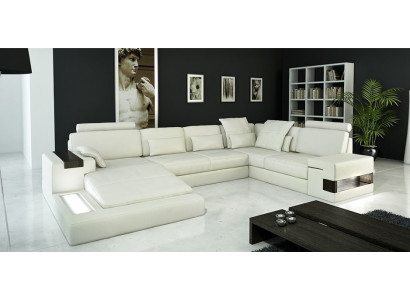 Dizaina ādas dīvāns Dīvāns sofa Couch Polster Wohnlandschaft XXL liels stūra dīvāns stūrī Bellini