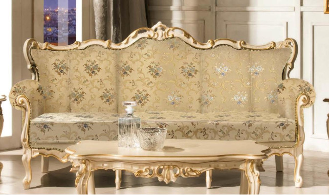 Itāļu sēdvietu komplekts Klasiskā mēbeļu sēdvietas pārklātais komplekts Dīvāns Kanapē 4 gab. Jauns