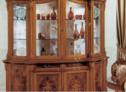 xxl Vitrīnas stikla skapis Echtholz Vitrine Anrichte Italienische Möbel Schränke