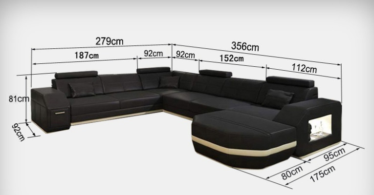 Stūris ādas Moderns XXL dīvāns dzīvojamā zona sēž polster couchen sofa U-formā jauns.