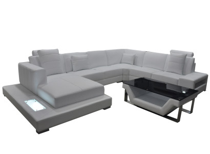 Eck Leder Dīvāns Dīvāns Polster Ecke Sitz Garnitur Wohnlandschaft dizains XXL U Form