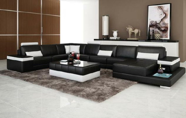 Dizaina XXL ādas sofa "Premium Comfort" ar augstas kvalitātes mākslīgo ādu