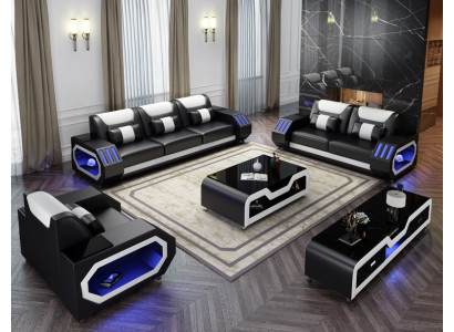 Sofas komplekts ādā, polster dīvāns 3+2+1 vietās komplekts G8046D dīvāni
