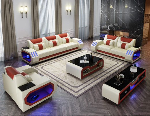Sofas komplekts ādā, polster dīvāns 3+2+1 vietās komplekts G8046D dīvāni