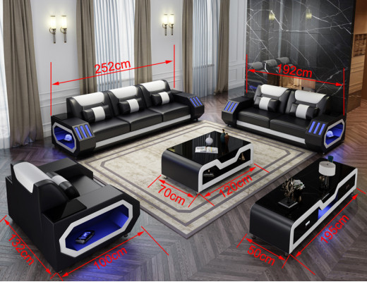 Sofas komplekts ādā, polster dīvāns 3+2+1 vietās komplekts G8046D dīvāni