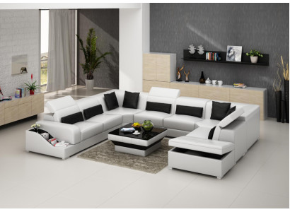 Dzīvojamā zona Moderne Ecksofa Couch Polster Eckgarnitur Sofa Eck Garnitur + USB