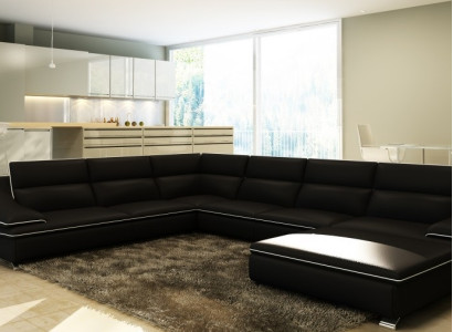 Ādas dīvāns Dīvānu komplekts Jauni 3+2+1 sēdvietu komplekti Moderns dizains Dīvāns