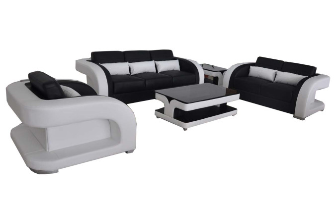 XXL ādas dzīvojamais ensemble dizains Modern Sofagarnitur 3+2+1 F3002C+galds