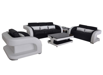 XXL ādas dzīvojamais ensemble dizains Modern Sofagarnitur 3+2+1 F3002C+galds
