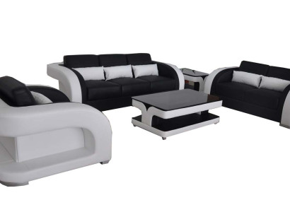 XXL ādas dzīvojamais ensemble dizains Modern Sofagarnitur 3+2+1 F3002C+galds