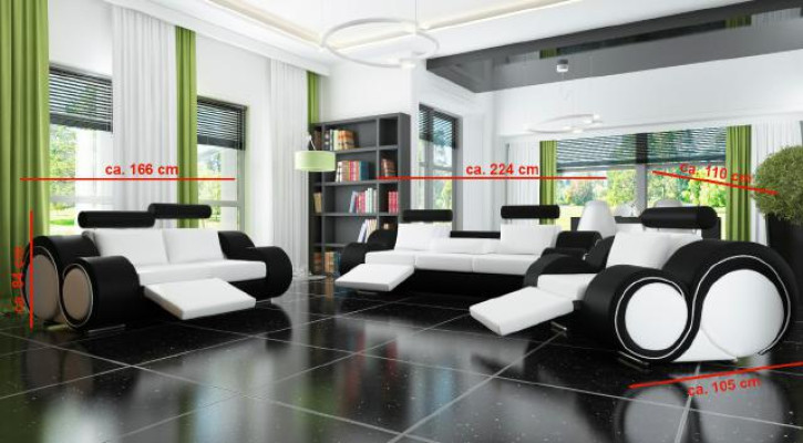 Sofa kopgarnitūra + USB polsteris 3+2+1 Sofa Garnitūra Dizainera svētku istabas Relaksējošs polsteris komplekts