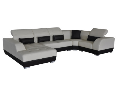 Luksusa U formas dzīvojamās zonas dīvāns, sofa, mēbeles, polsterēts sēdeklis, komplekts, stūra dīvāns.