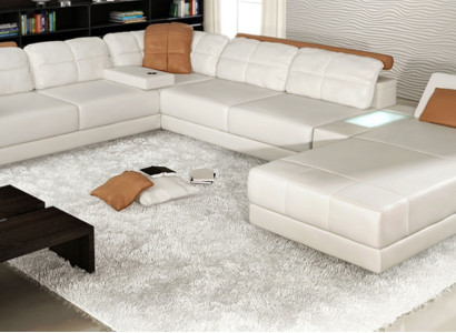 Stūrveida dīvāns U-formā Dīvāns Dīvāns Tekstils Dīvāni Dizains Dzīvojamā istaba Gulta funkcija Āda