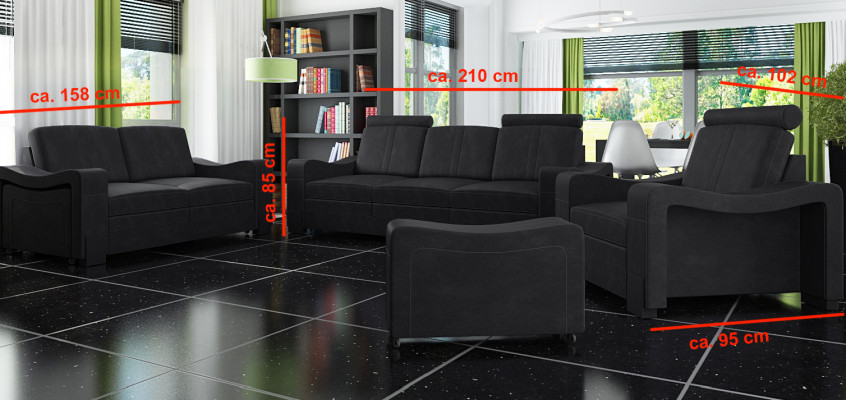 Dīvāns ar auduma pārklājumu, ar USB, auduma dīvāns ar 3+2+1 mēbeli dzīvojamajām telpām