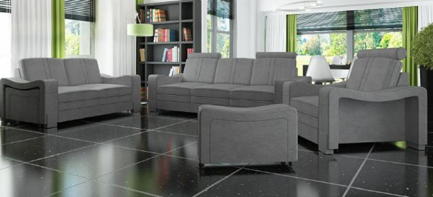 Garnitūra auduma gultas dīvāns 3+2+1 dīvāns Komplekts pasūtījumā Polster Sofa USB Tekstils