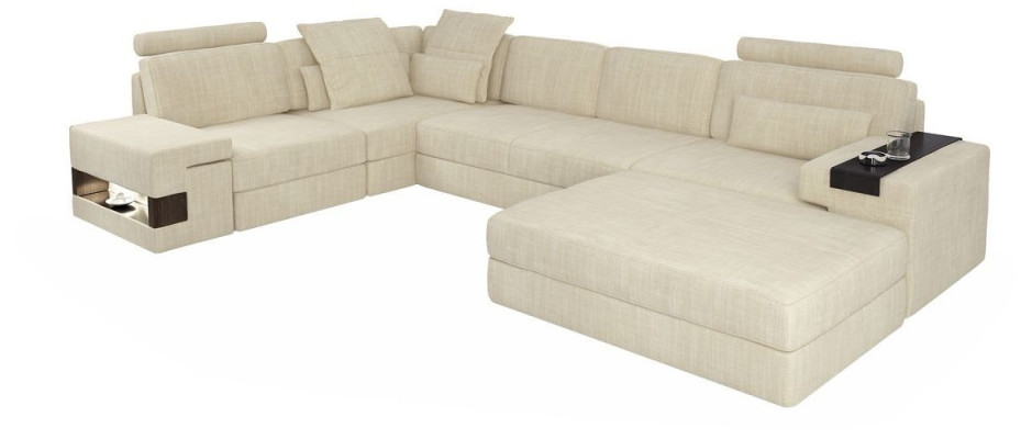 Tekstilsofa L-formas dīvāns Mēbeles Dzīvojamā Istaba Stūris Dizains Moderns Mīksts Stils 2 gab. komplekts