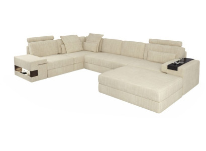 Tekstilsofa L-formas dīvāns Mēbeles Dzīvojamā Istaba Stūris Dizains Moderns Mīksts Stils 2 gab. komplekts
