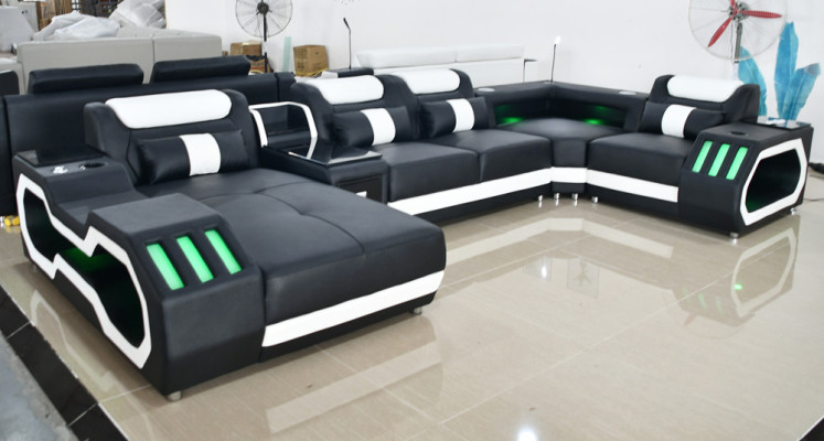 Dzīvojamās telpas dizains Moderns stūrala sofa U-formas sofa Dzīvojamās telpas jauni polsterēti sofa