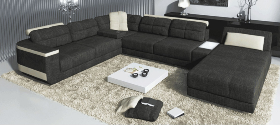 Dizainera U-formas stūra dīvāns XXL dzīvojamais lelde Sofa Couch polster Sofa stūris jaunais