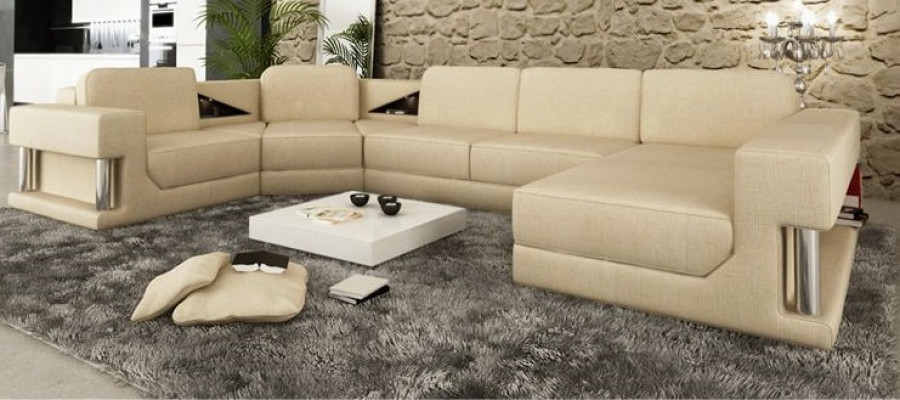 Stacionārā stūra gumijas dīvāns auduma dīvāni sofa sofa U formas dzīvojamo zonu mēbeles jaunas