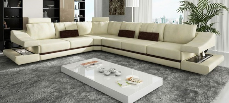 Dizaina dzīvojamā istaba stūra dīvāns tekstils āda Jaunais Sofas L forma sofa Couch Polster