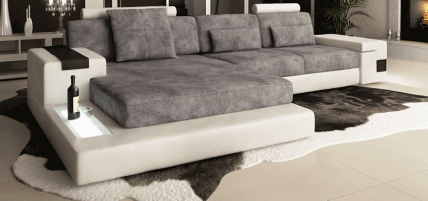 Stūra dīvāns dzīvojamā istaba L-formas polster sofa mākslīgā āda dizains JAUNS Moderns