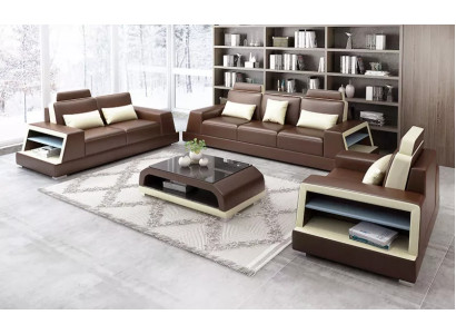 Dizaina sofa Sofa komplekts 321 vieta guļamistaba galdi. derībām ādas komplekts 4 gab.