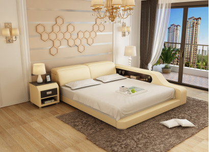 Ūdensgultas Viesnīca Divvietīga gulta Gultas Pilns komplekts Ādas gulta Polstri Gulta Ūdens LB8818