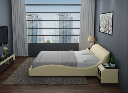 Ūdens gultas viesnīca divguļamā gulta gultas komplekts ādas gulta polsterēta ūdens LB8822