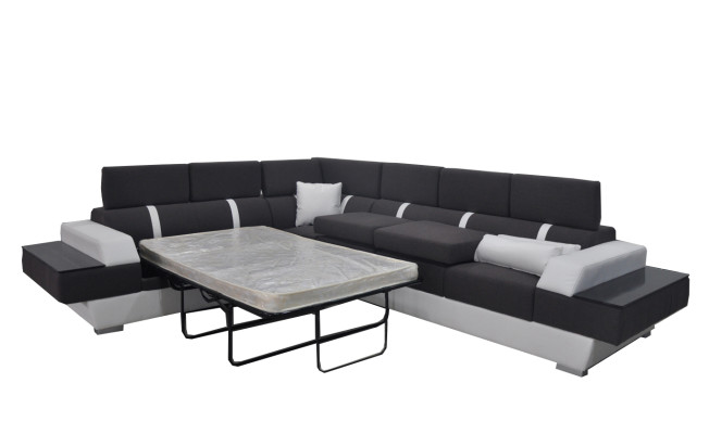 Dīvāngarnitūra Moderns sofa Stūrzona sēdvietas Dzīvojamās telpas iekārtojums USB-ledusskapīšu iestatīšana